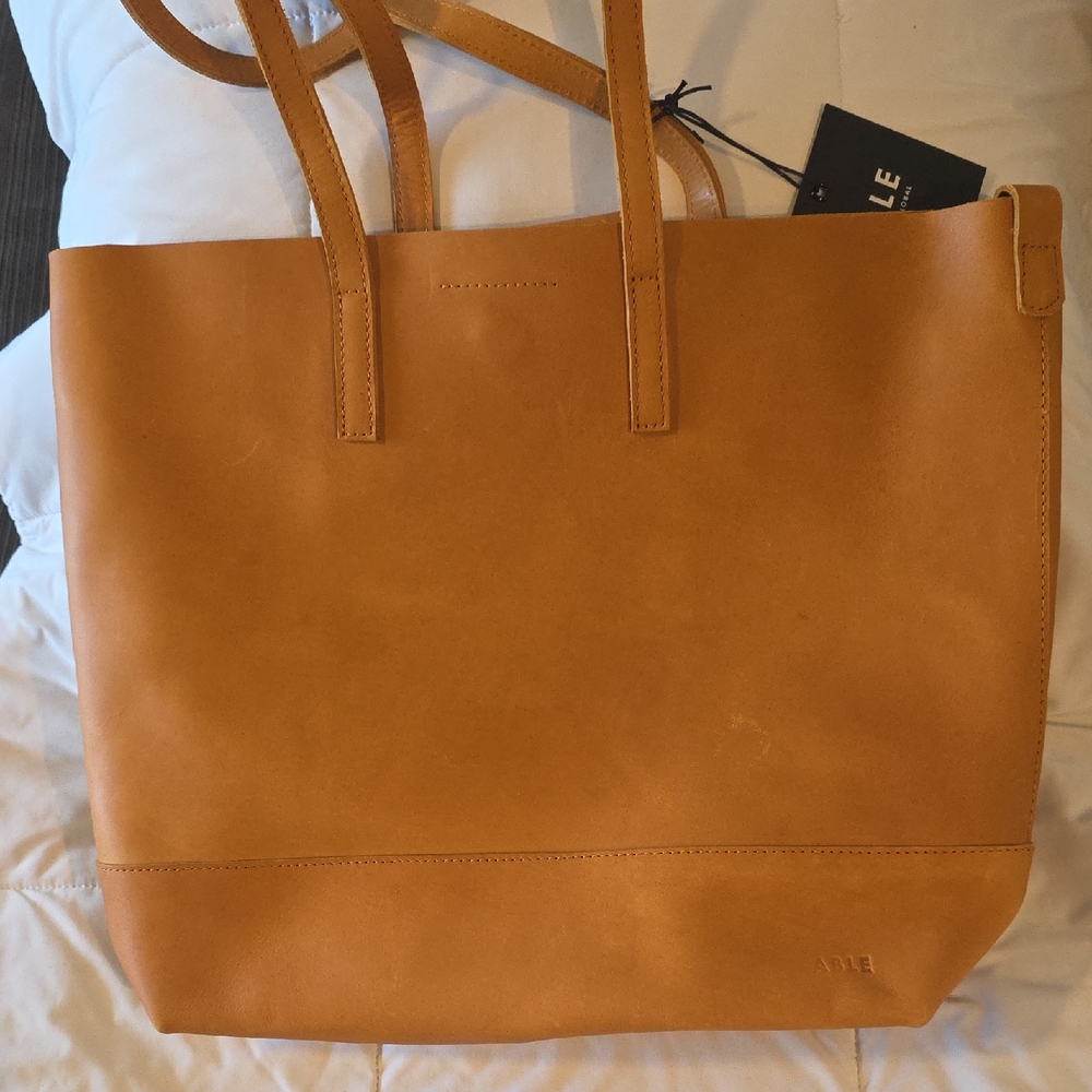 Able Abera Crossbody Leather Tote Bag In Cognac